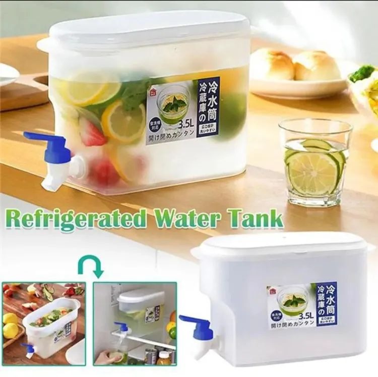 Cold Kettle with Faucet Refrigerator Fruit Teapot Summer Household Lemonade Bottle Large Capacity Ice Water Cool Bucket