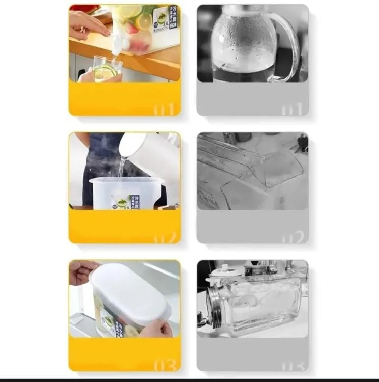 Cold Kettle with Faucet Refrigerator Fruit Teapot Summer Household Lemonade Bottle Large Capacity Ice Water Cool Bucket